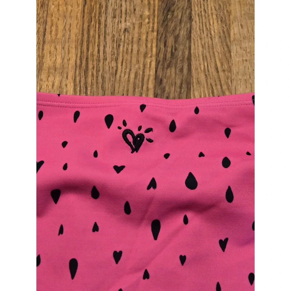 Justice Girl 14 Neon Pink Watermelon Heart Seed Side Ties Bikini Swim Bottom